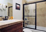 Guest Bath with Glass Enclosed Shower/Tub Combo